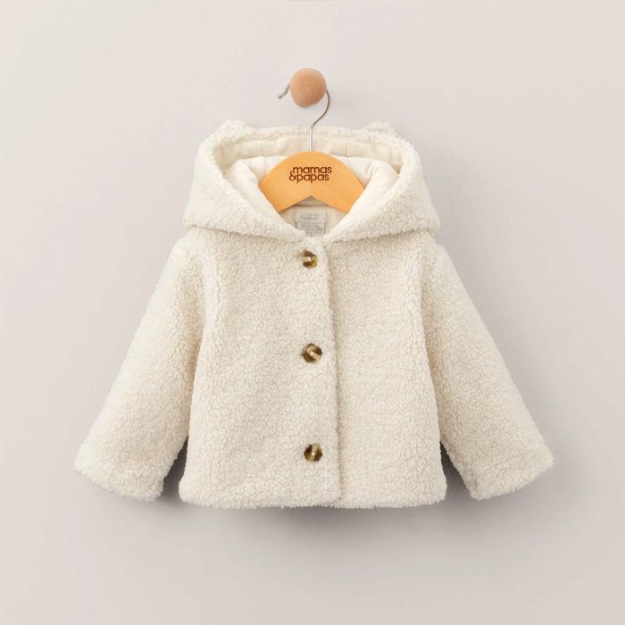 Cream Borg Hooded Jacket